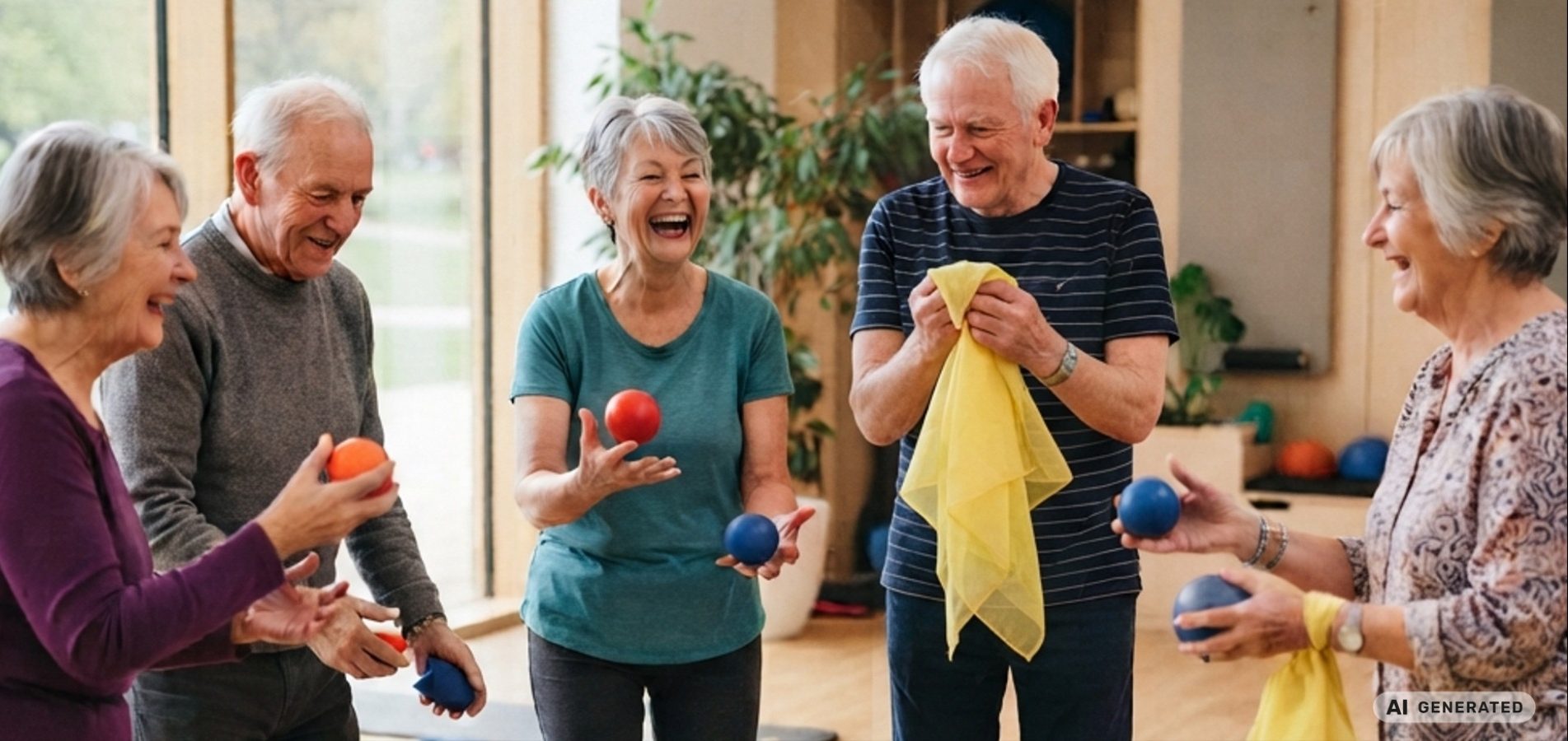 Life Kinetik® für Senioren – geistige Flexibilität und Bewegung spielerisch fördern Senioren bei einer Life Kinetik® Übung mit Bewegung und Konzentration in einer Gruppe